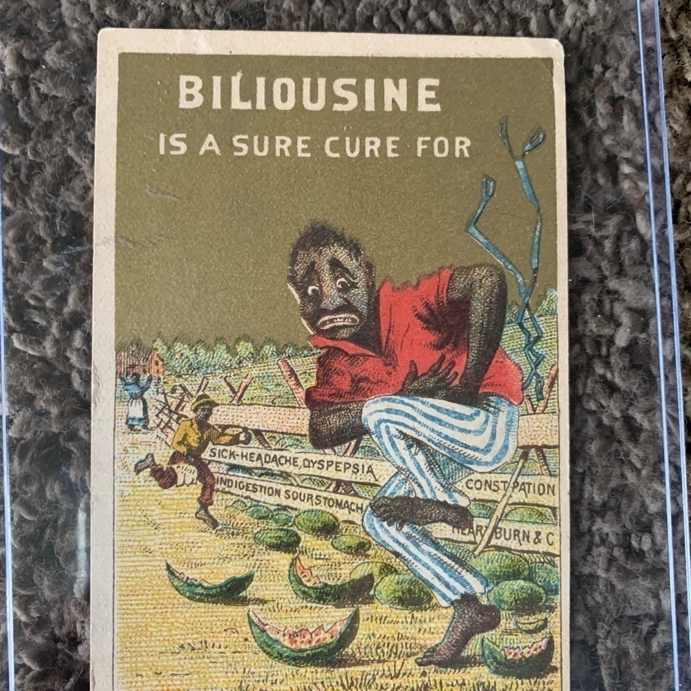 Antique 1880s BILIOUSINE BLACK AMERICANA Trade Card